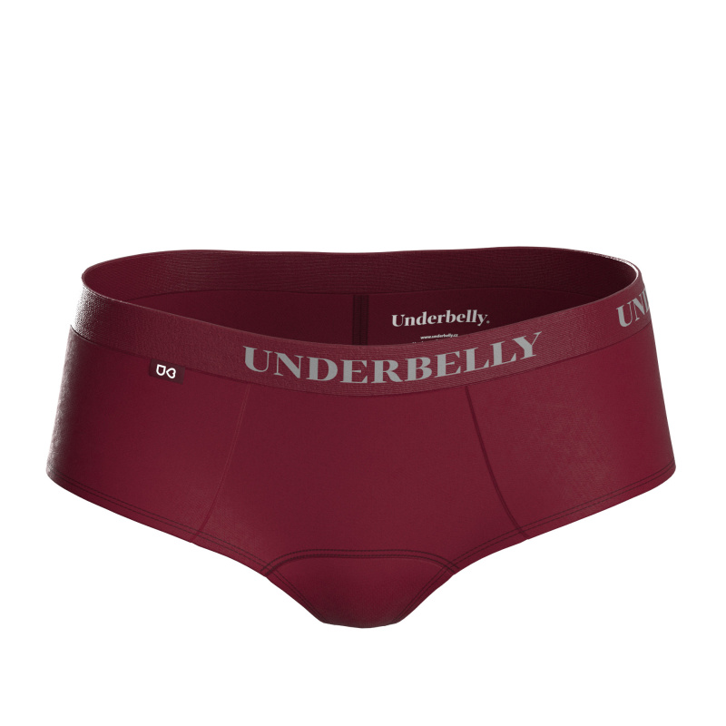 Menstruační kalhotky Underbelly Lowee červené (LOWEE-BO-BO-1-PAD) M