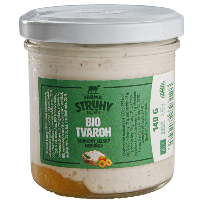 Farma Struhy BIO Selský tvaroh ochucený meruňka