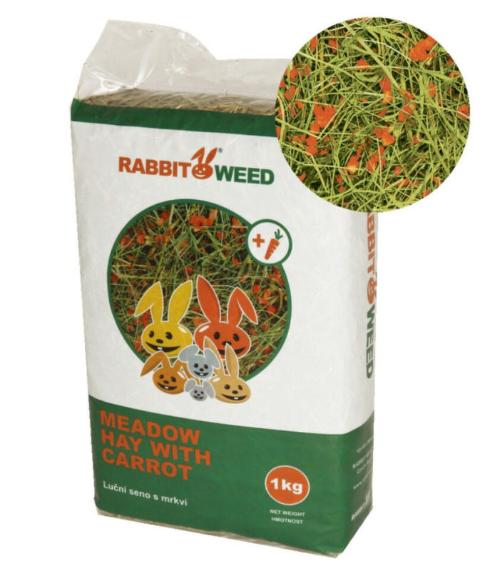 Seno luční s mrkví RabbitWeed 1 kg