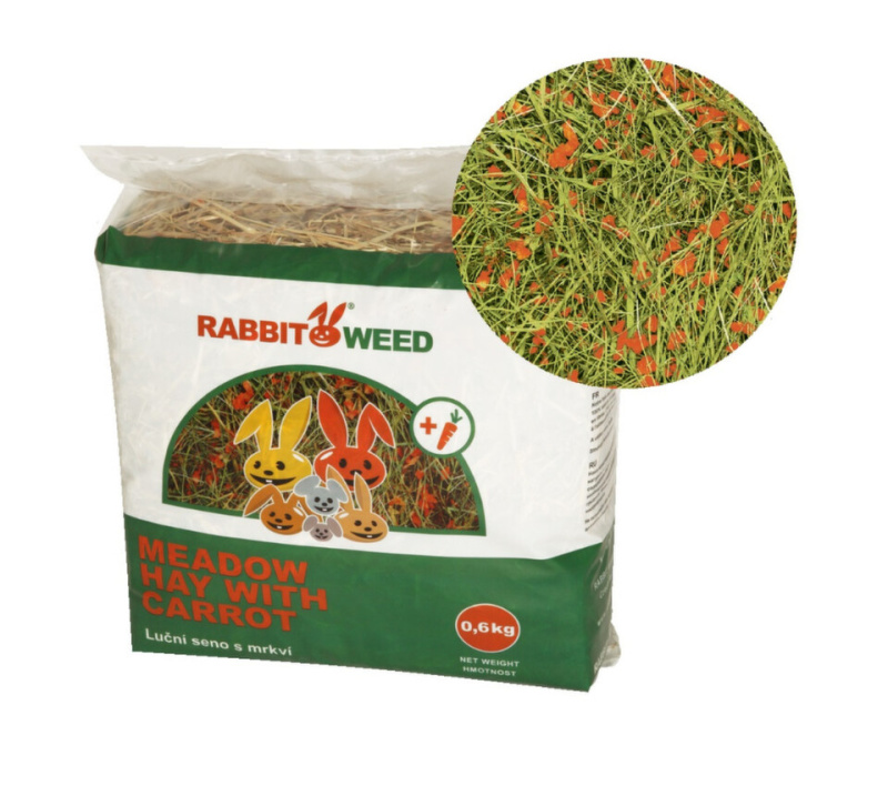 Seno luční s mrkví RabbitWeed 0,6 kg