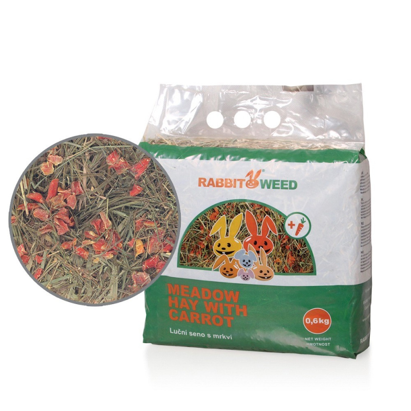 Seno luční s mrkví RabbitWeed 0,6 kg
