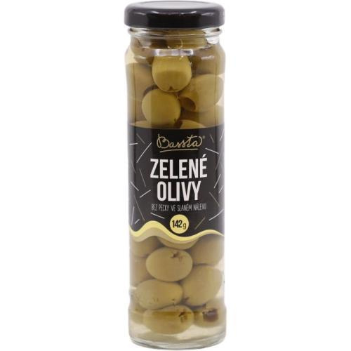 Bassta zelené olivy bez pecky 142g