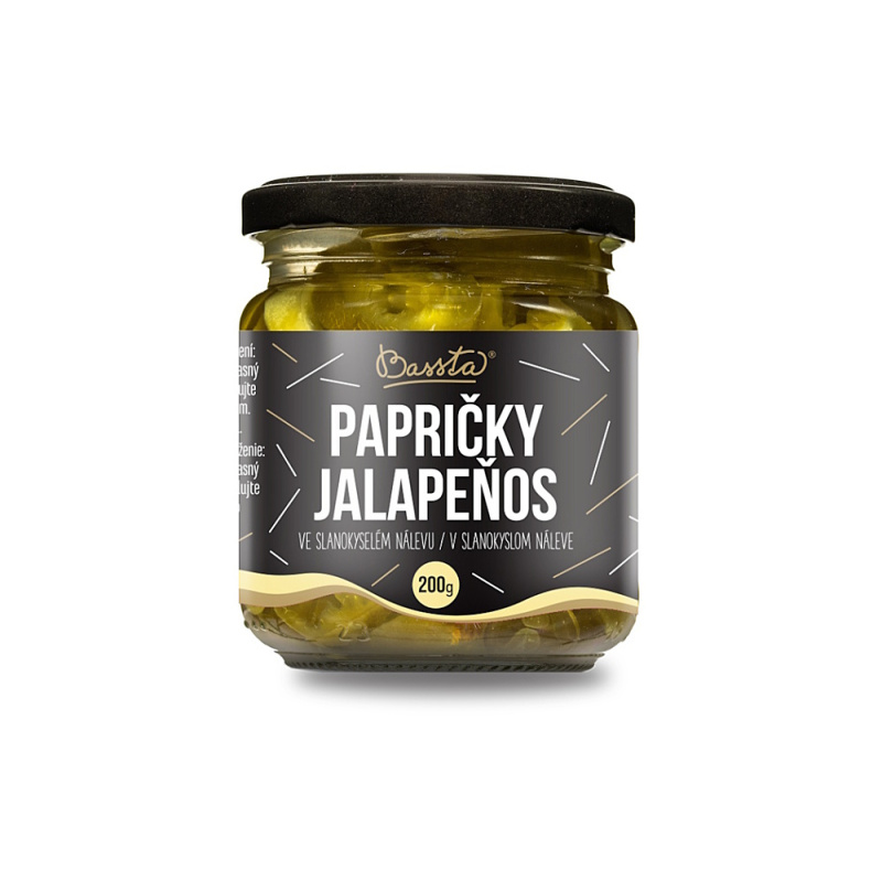 BASSTA Pálivé papričky jalapeňos ve slanokyselém nálevu 200 g