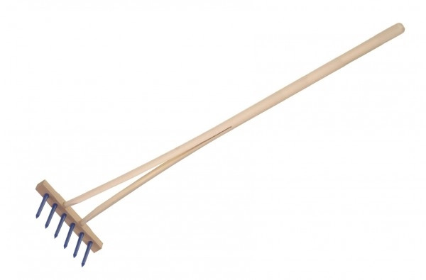 Teddies hrábě modré s násadou s 6 kolíky dřevo/plast 90 cm nářadí