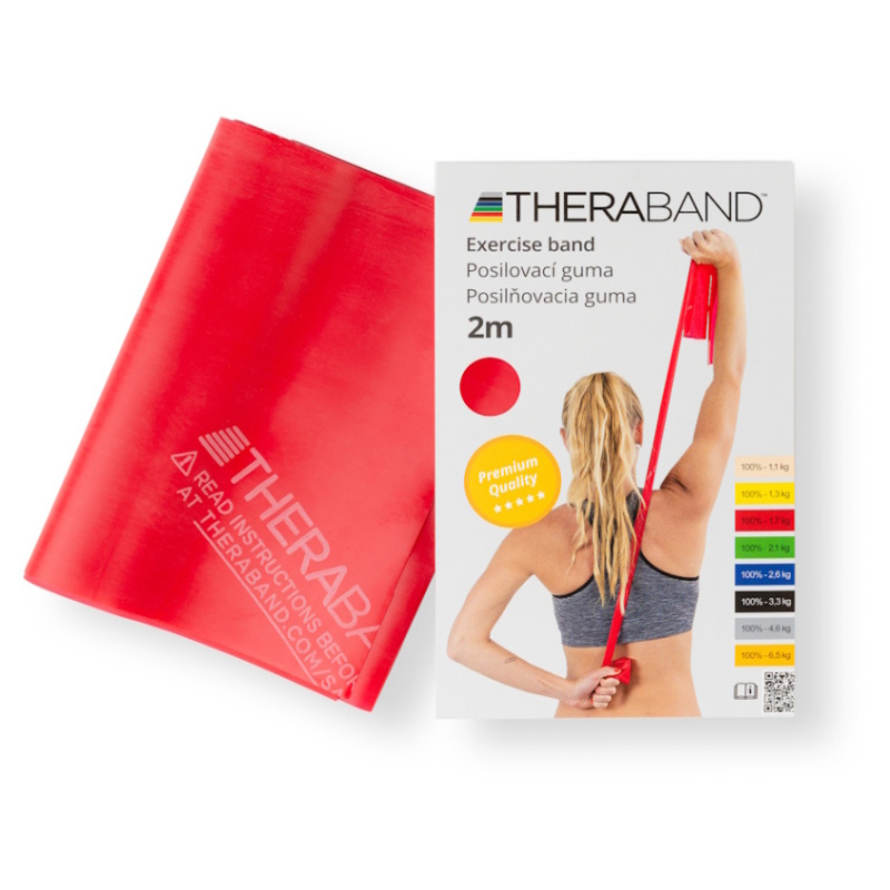 Thera-band posilovací guma 2 m - červená středně silná