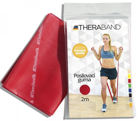 Thera-band posilovací guma 2 m - červená středně silná