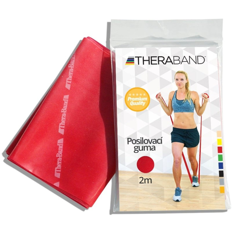 Thera-band posilovací guma 2 m - červená středně silná