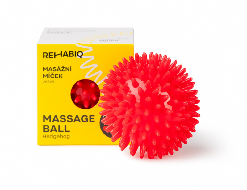 REHABIQ Masážní míček ježek červený 8 cm