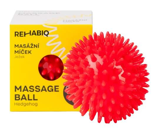 REHABIQ Masážní míček ježek červený 8 cm
