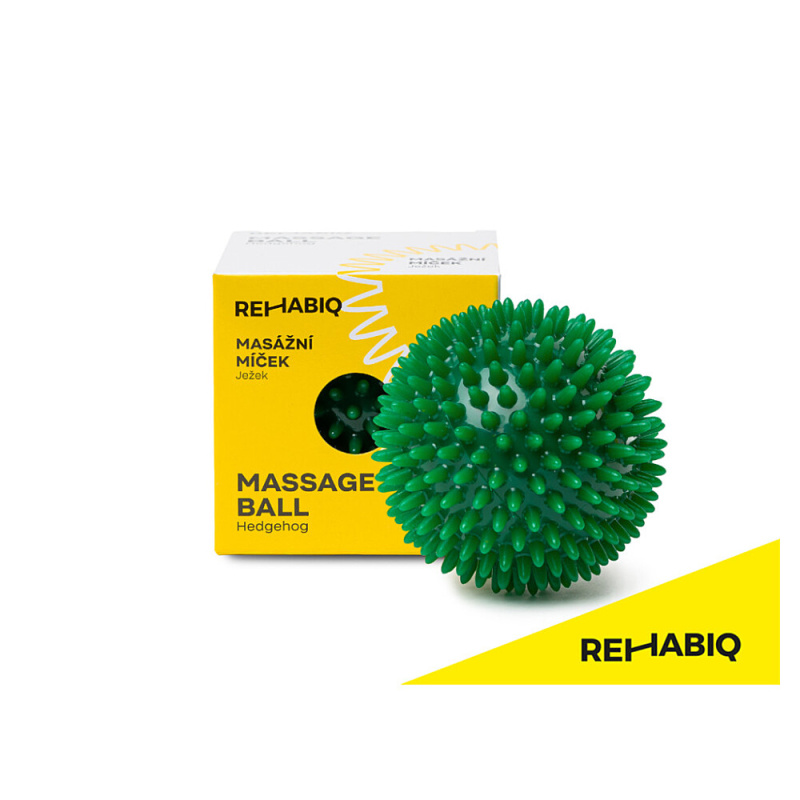 Rehabiq Masážní míček ježek, 9 cm, zelený
