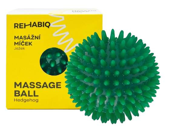 Rehabiq Masážní míček ježek, 9 cm, zelený