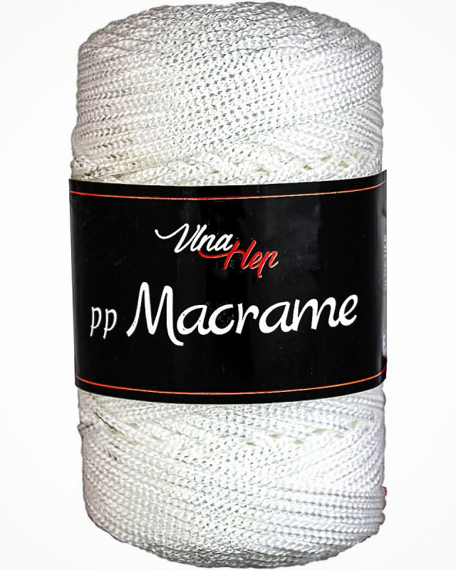 Pletací / háčkovací příze Vlna-Hep PP MACRAME 4002 bílá, jednobarevná, 100g/85m