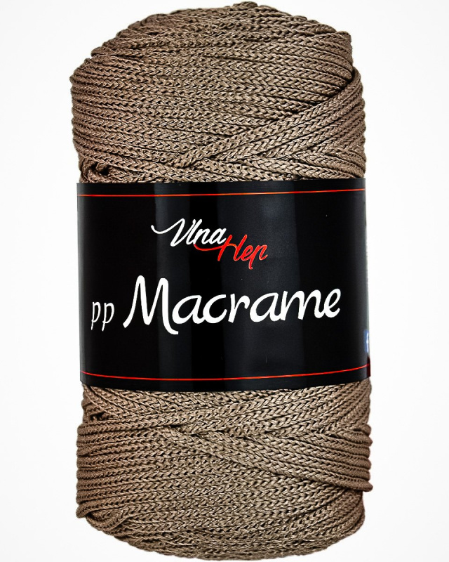 Pletací / háčkovací příze Vlna-Hep PP MACRAME 4224 středně hnědá, jednobarevná, 100g/85m