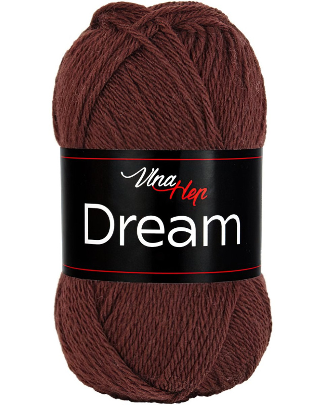 Pletací příze Vlna Hep DREAM 6407 tmavě hnědá, 100% merino vlna, jednobarevná, 50g/125m