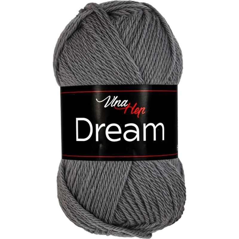 Vlna Hep pletací příze DREAM 6410 tmavě šedá, 100% merino vlna, jednobarevná, 50g/125m