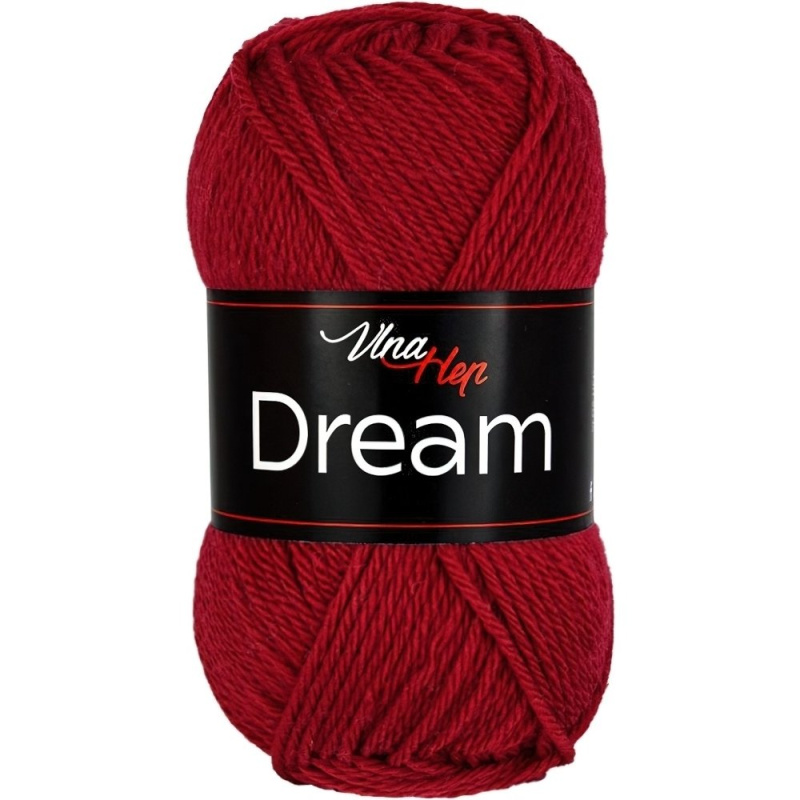 Vlna Hep pletací příze DREAM 6411 vínová, 100% merino vlna, jednobarevná, 50g/125m
