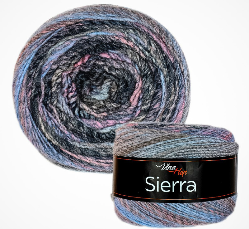 Pletací / háčkovací příze Vlna-Hep SIERRA 7209 růžovo-šedá, melírovaná, efektní 150g/450m
