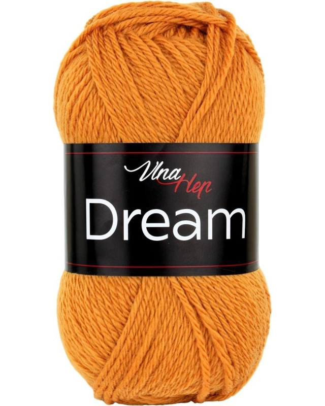 Pletací příze Vlna Hep DREAM 6415 hořčicově žlutá, 100% merino vlna, jednobarevná, 50g/125m
