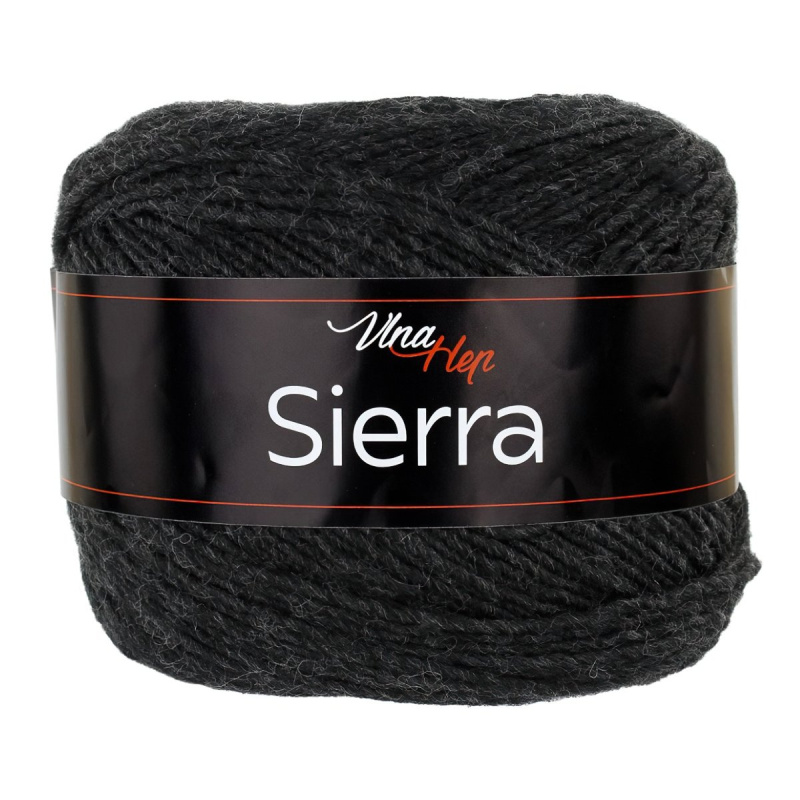 Pletací / háčkovací příze Vlna-Hep SIERRA 6001 černá jednobarevná, klasická 150g/450m