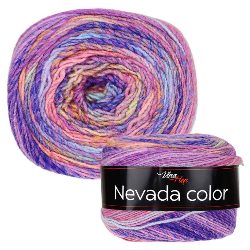 Pletací / háčkovací příze Vlna-Hep NEVADA COLOR 6304 fialovo-růžová, melírovaná, efektní 150g/375m
