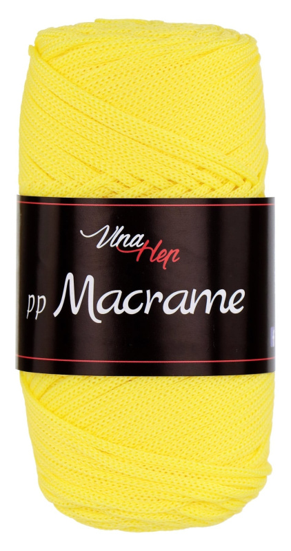 Pletací / háčkovací příze Vlna-Hep PP MACRAME 4184 žlutá, jednobarevná, 100g/85m