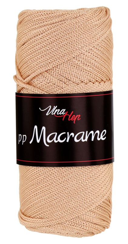 Pletací / háčkovací příze Vlna-Hep PP MACRAME 4208 světle oříškově hnědá, jednobarevná, 100g/85m