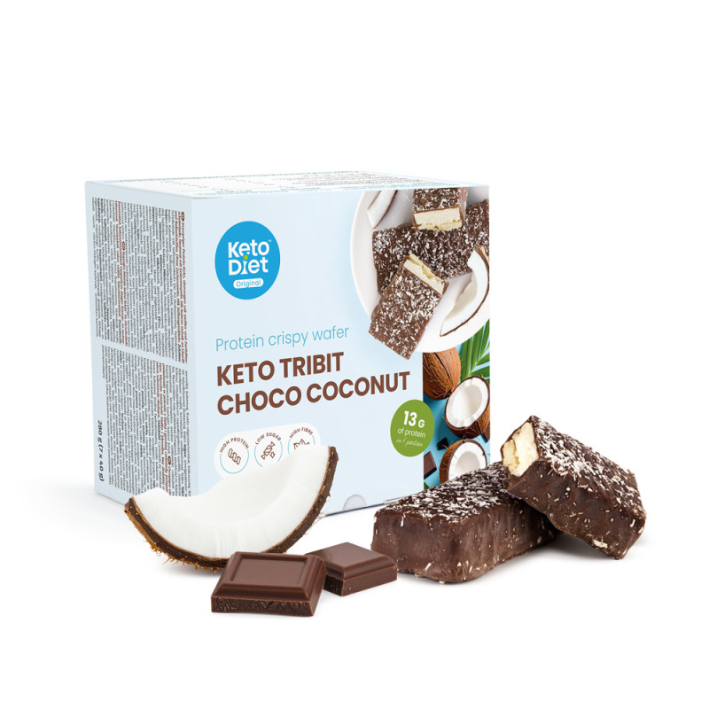 KetoDiet Keto Tribit Choco Coconut - křupavé sušenky (7 porcí)