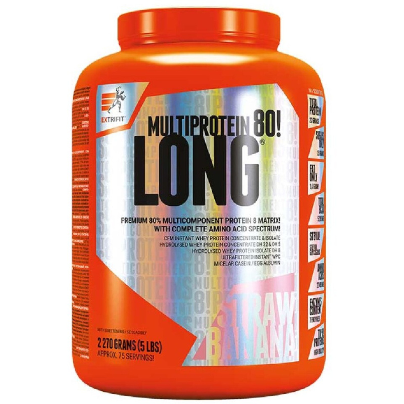 Extrifit Long 80 Multiprotein 2,27kg - jahoda, banán