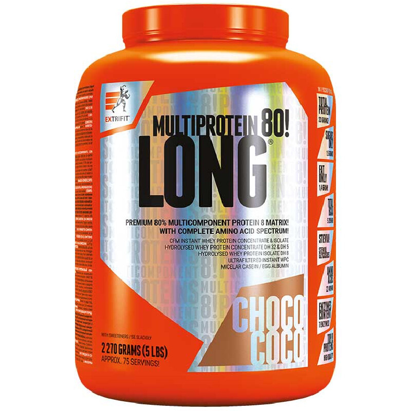 Extrifit Long 80 Multiprotein 2,27kg - čokoláda, kokos
