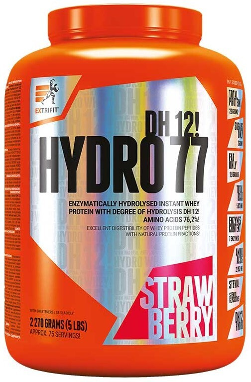 Extrifit Hydro 77 DH12 2270g - jahoda VÝPRODEJ 28.8.2025
