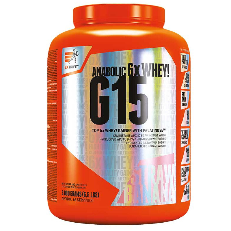 Extrifit G15 Anabolic Gainer 3000 g - jahoda/banán