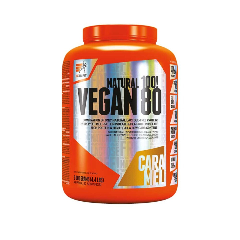 Extrifit Vegan Protein 80 2000 g Příchuť: Karamel