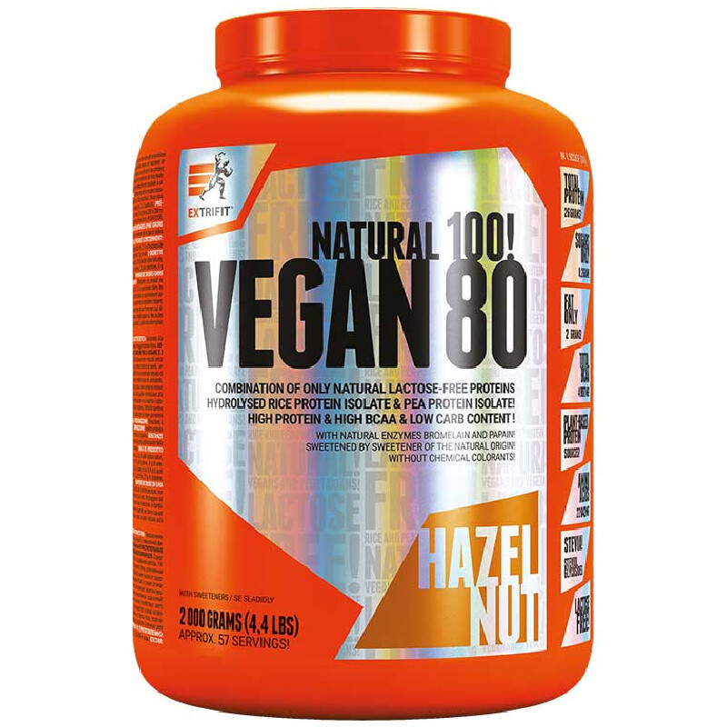 Extrifit Vegan Protein 80 2000 g Příchuť: Lískový oříšek