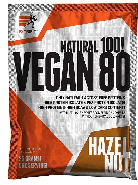 Extrifit Vegan 80 35 g - lískový ořech