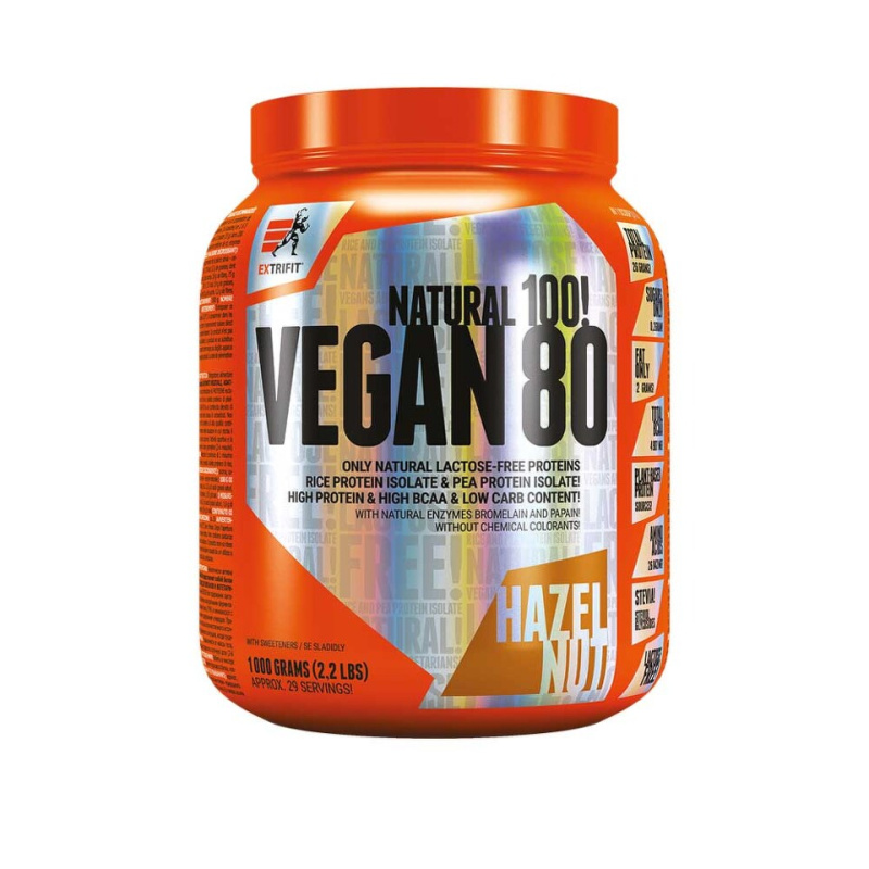 Extrifit Vegan Protein 80 1000 g Příchuť: Lískový oříšek