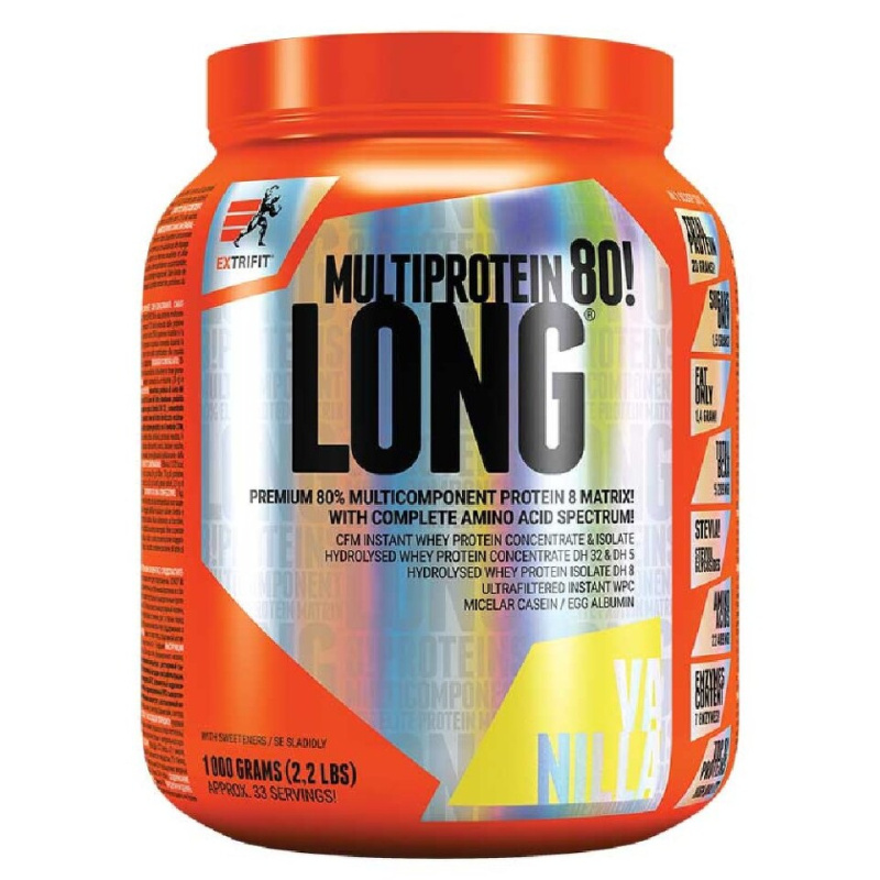 Extrifit Long 80 Multiprotein 1kg - vanilka