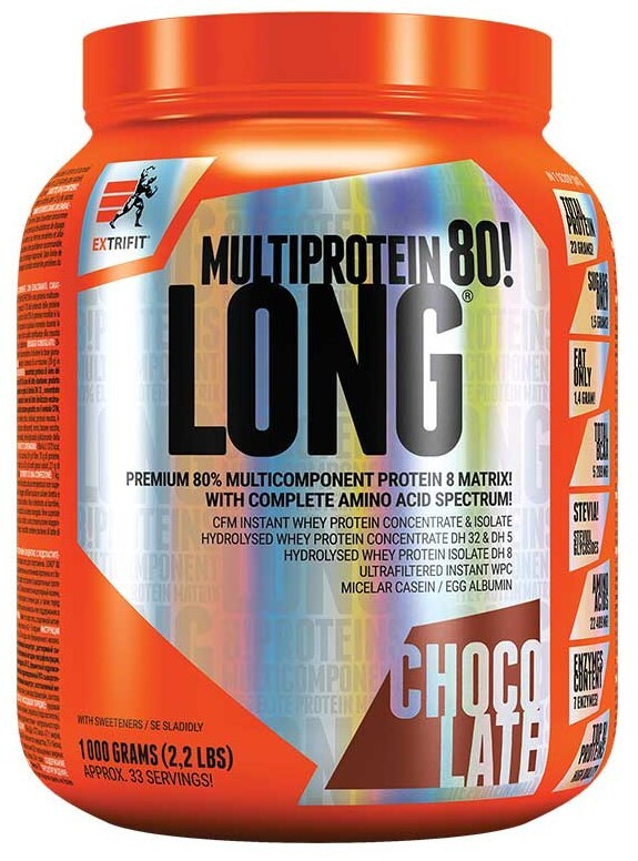 Extrifit Long 80 Multiprotein 1kg - čokoláda