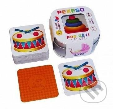 Pexeso Pro děti 64 karet v plechové krabičce 6x6x4cm Hmaťák