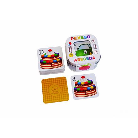 Pexeso Abeceda 64 karet v plechové krabičce 6 x 6 x 4cm
