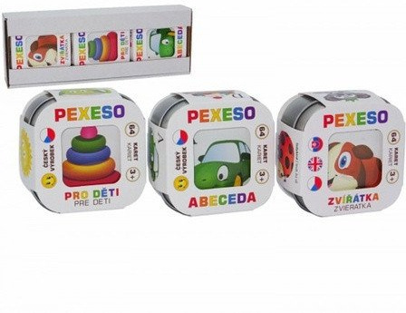Pexeso 3ks Abeceda, Zvířátka, Pro děti společenská hra v krabičce 8x21x4cm Hmaťák