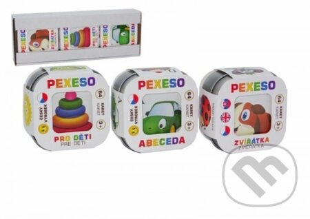 Pexeso 3ks Abeceda, Zvířátka, Pro děti společenská hra v krabičce 8x21x4cm Hmaťák