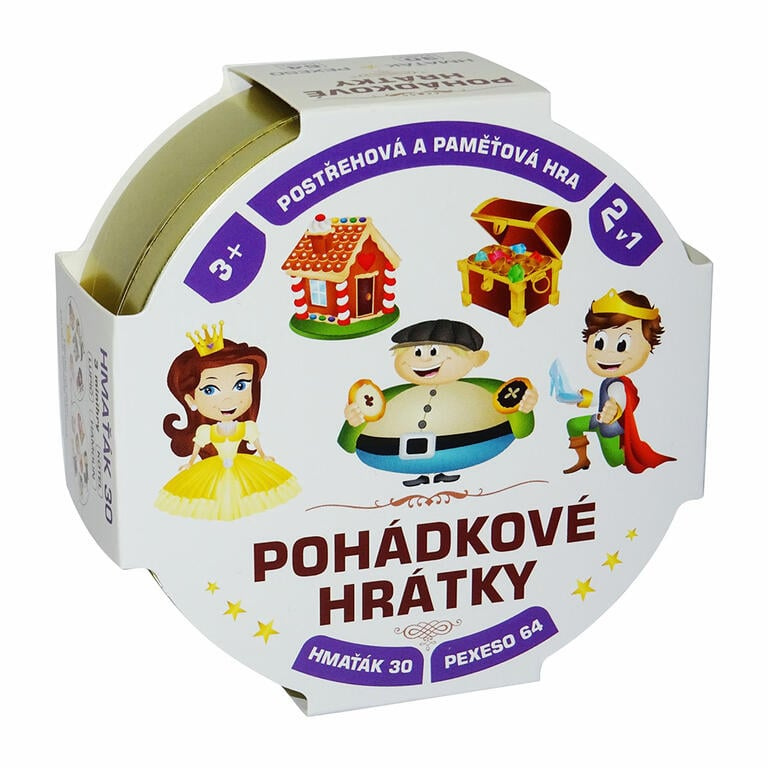 Pohádkové hrátky 2v1 společenská hra v plechové krabičce 10x4cm