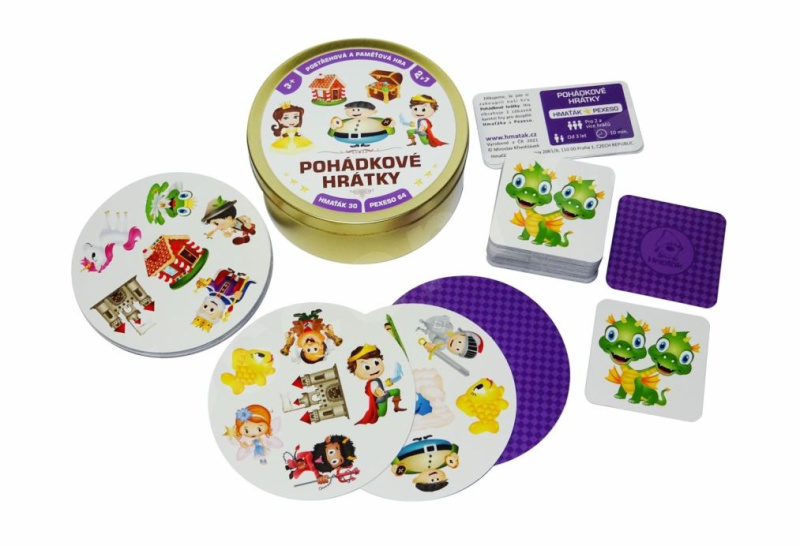 Pohádkové hrátky 2v1 společenská hra v plechové krabičce 10x4cm