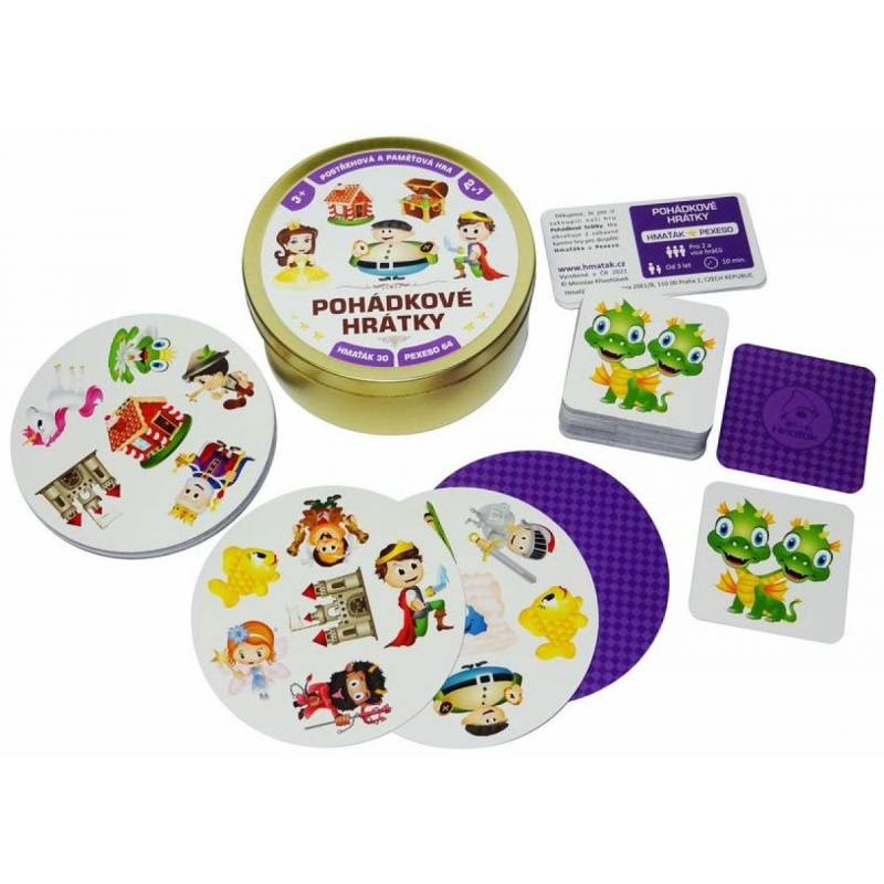Pohádkové hrátky 2v1 společenská hra v plechové krabičce 10x4cm