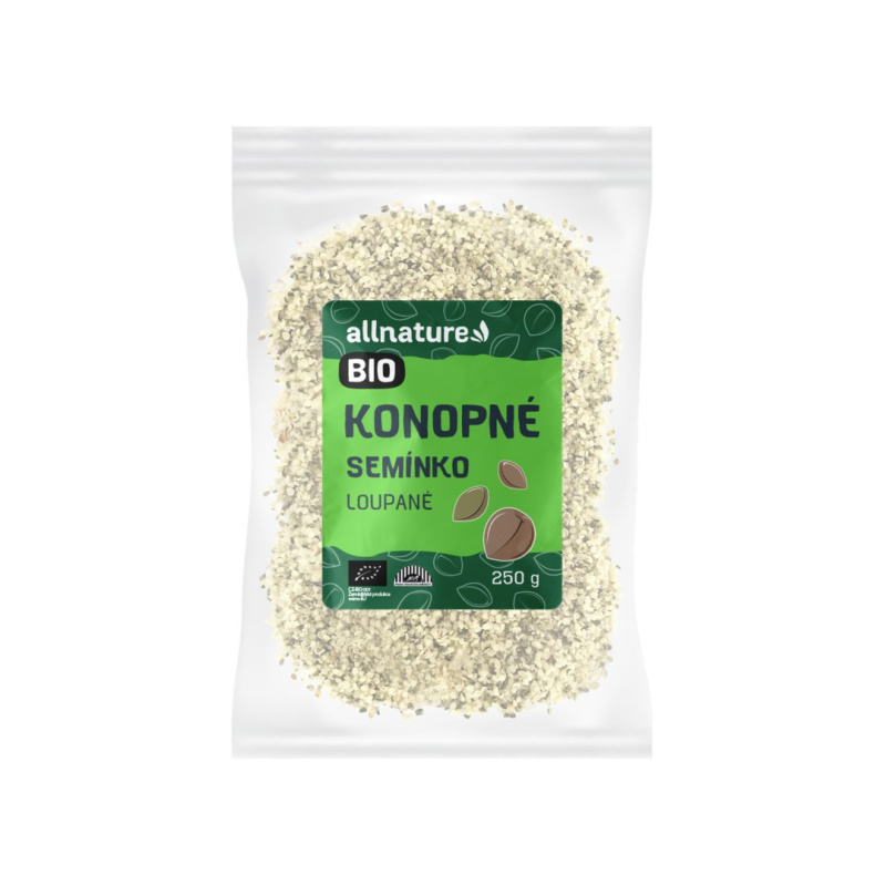 ALLNATURE Konopné semínko loupané BIO/RAW 250 g