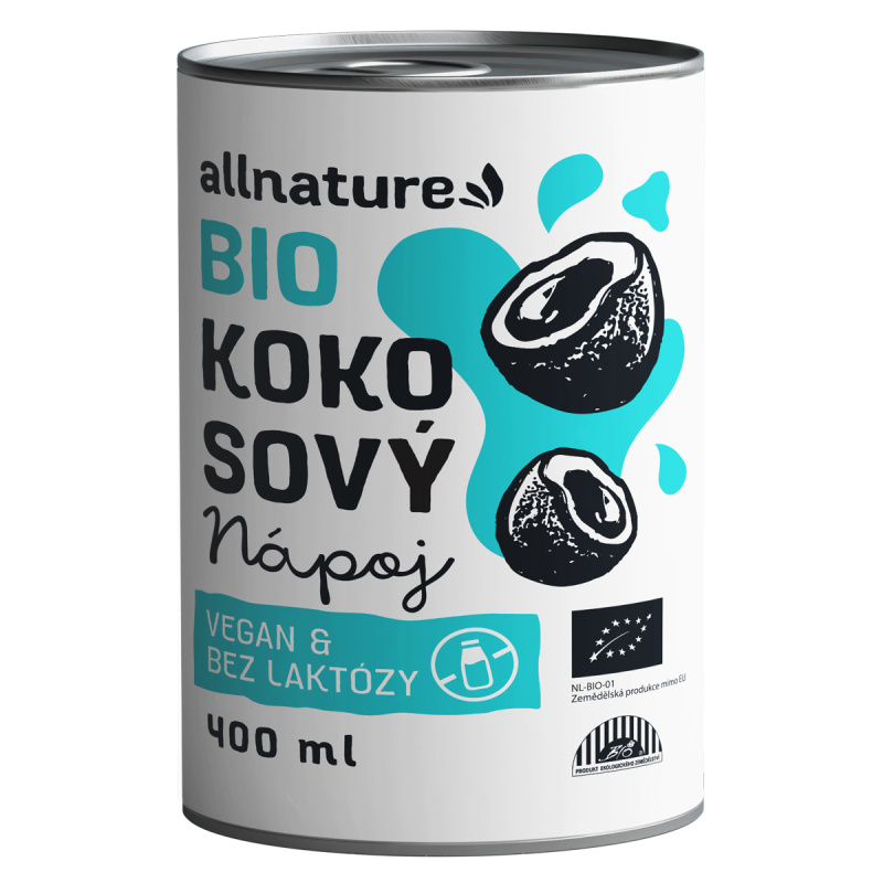 Allnature Kokosový nápoj BIO, 400 ml