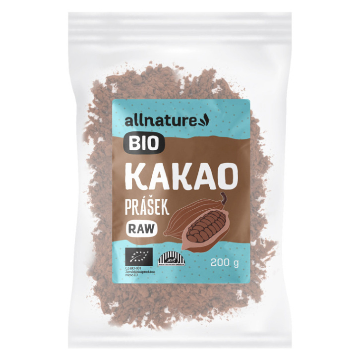 Allnature Kakaový prášek BIO RAW, 200 g