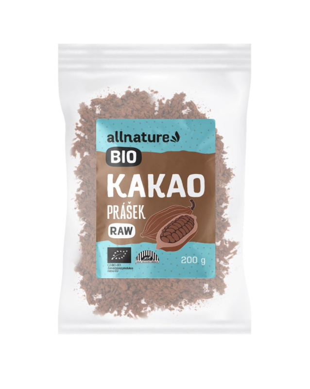 Allnature Kakaový prášek BIO RAW, 200 g