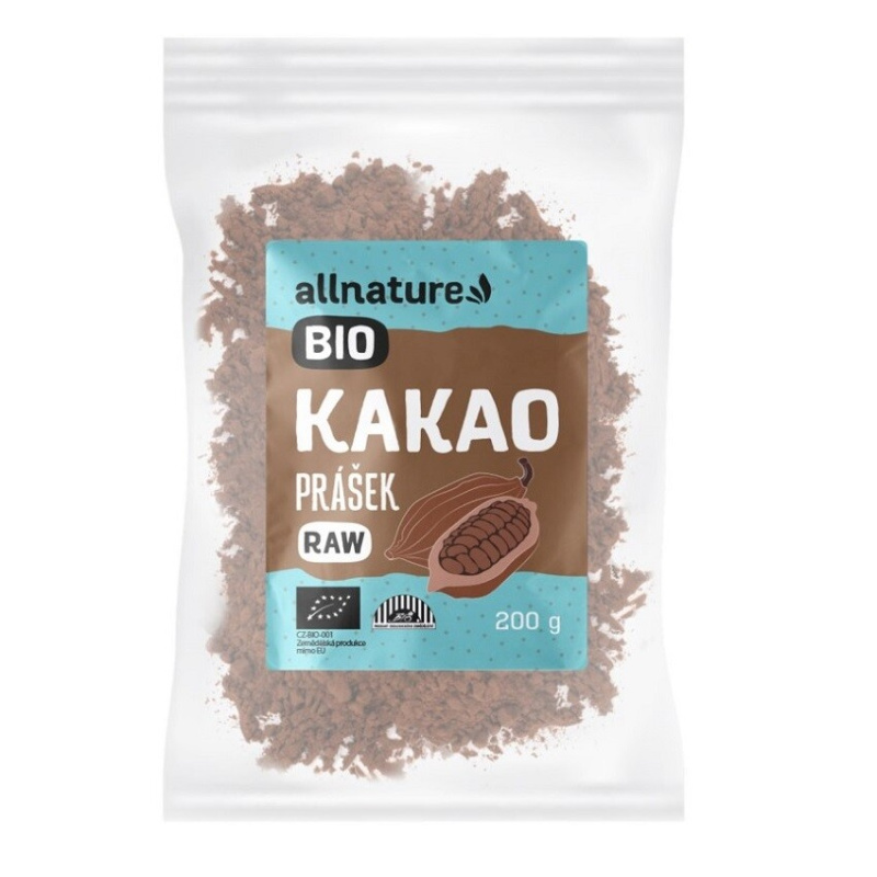 Allnature Kakaový prášek BIO RAW, 200 g