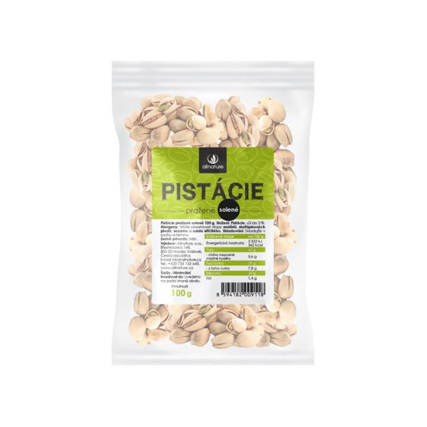 Allnature Pistácie solené, 100 g